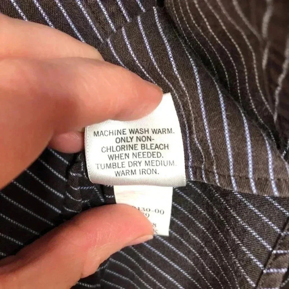 Banana Republic Factory Striped Dress  Shirt Large - Picture 8 of 16